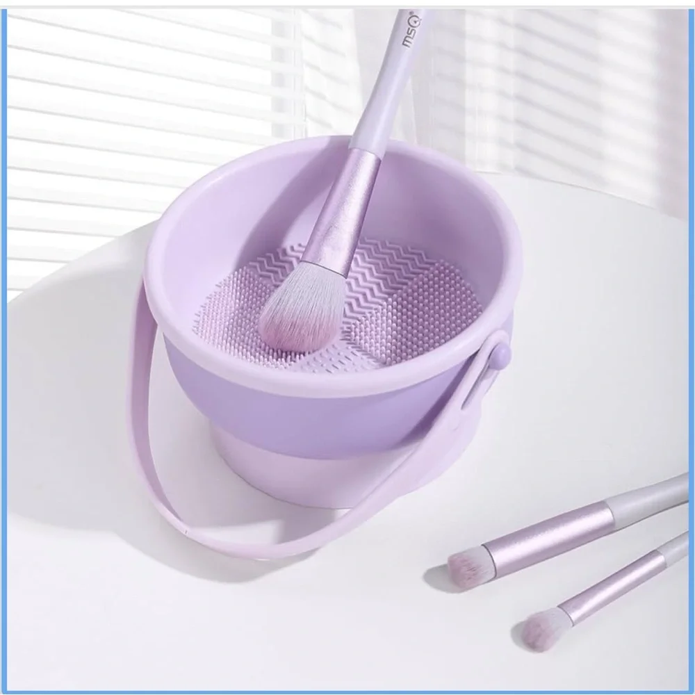 Purple Makeup Brush Cleaning Set